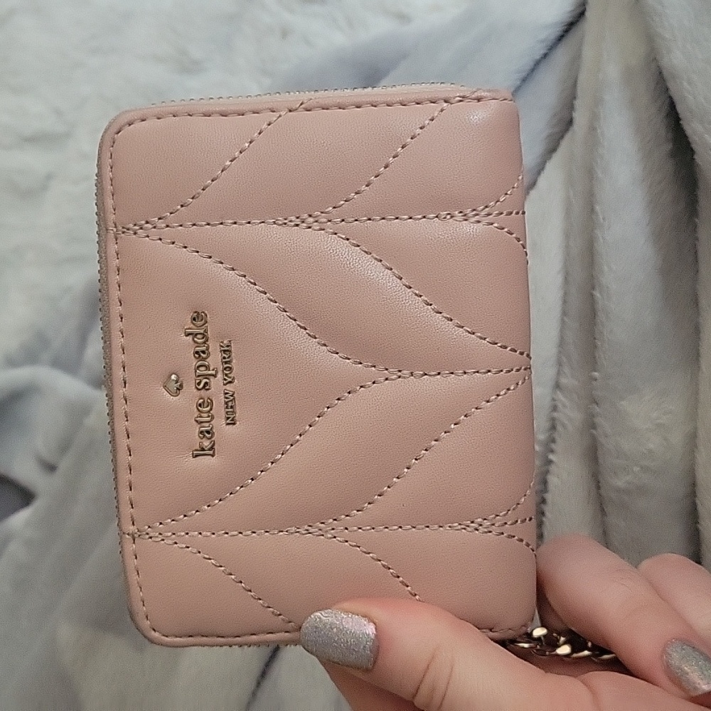 Dusty Quilted Kate Spade Coin purse lg